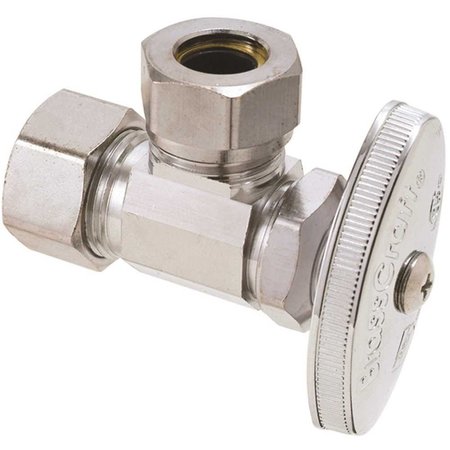 BRASSCRAFT 1/2 in. Nom Comp Inlet x 7/16 in. & 1/2 in. Slip-Joint Outlet Multi-Turn Angle Stop O3341X C